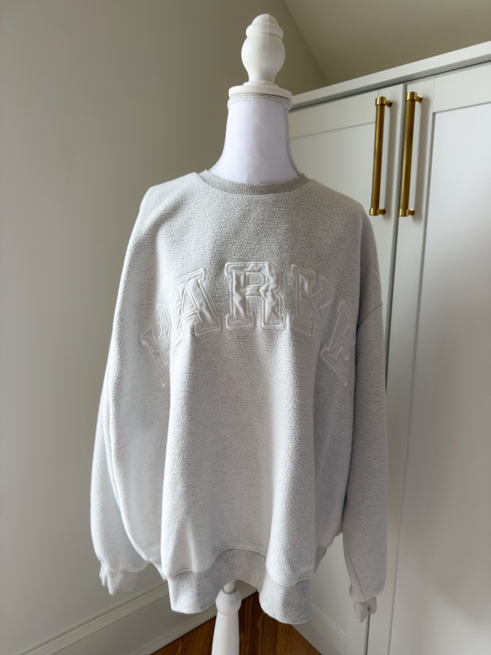 PARKE Inside Out Varsity Crewneck Sweatshirt in XXL